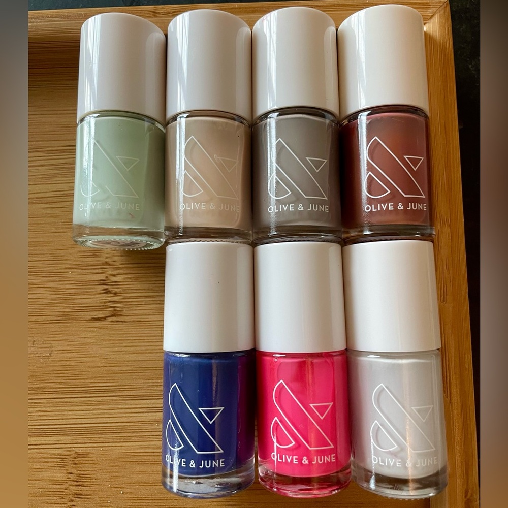 Olive and June nail polish set, all very full. Only used 1-3 times